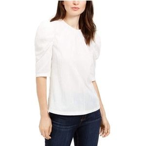 Leyden Crushed Velvet Puff-Sleeve Top